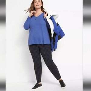 Lane Bryant Houndstooth Satin Cuffed Ankle Pants Size 26